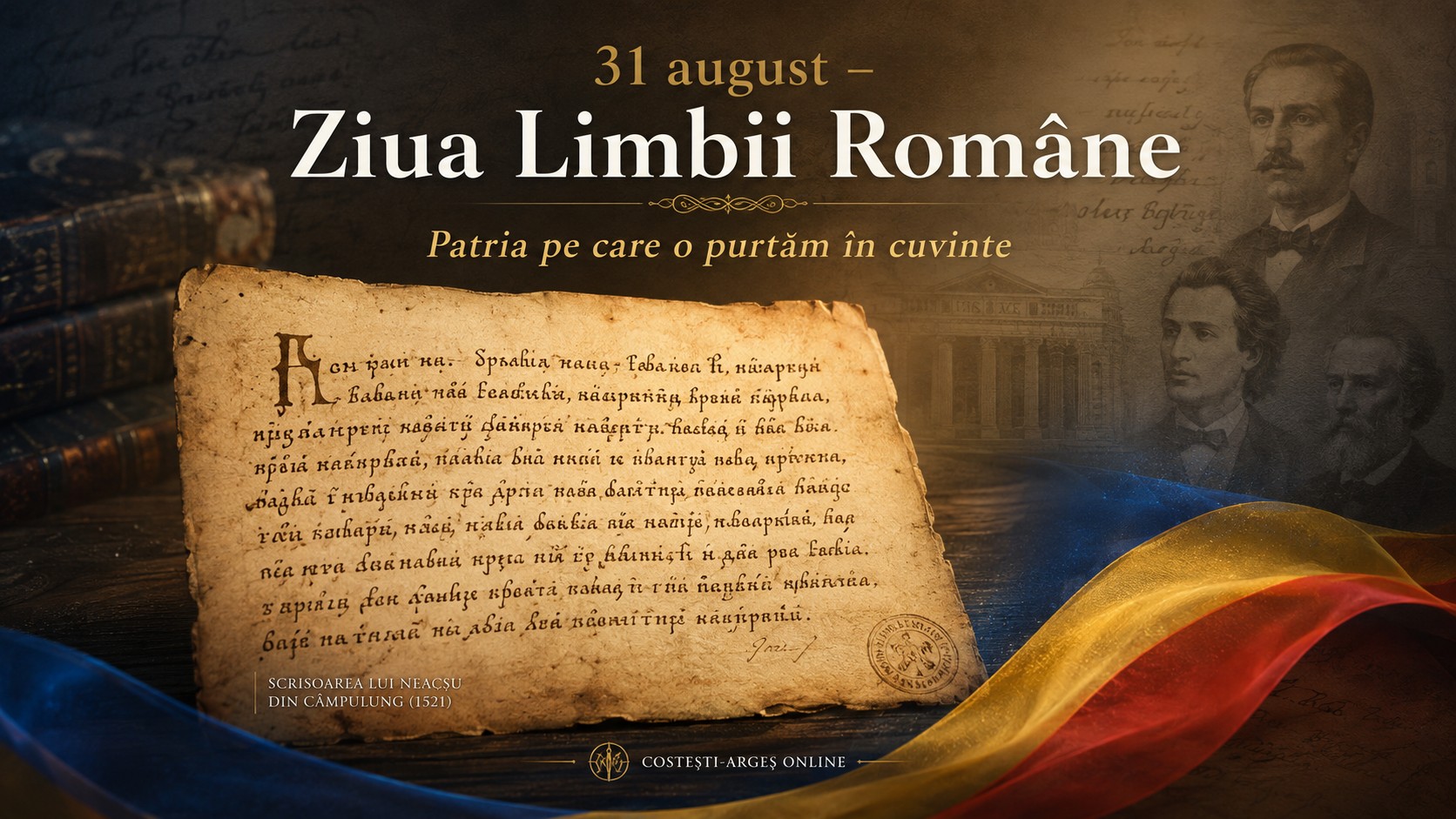 31 august – Ziua Limbii Române, Scrisoarea lui Neacșu din Câmpulung și tricolorul românesc