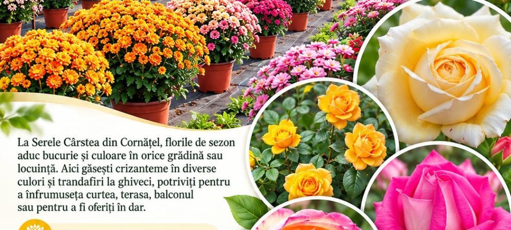 Serele Cârstea din Cornățel – crizanteme și trandafiri la ghiveci
